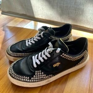 Golden Goose The Tenth Star Studded Sneakers In Black Size 38.
